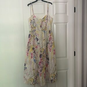 Linen blend midi/maxi dress